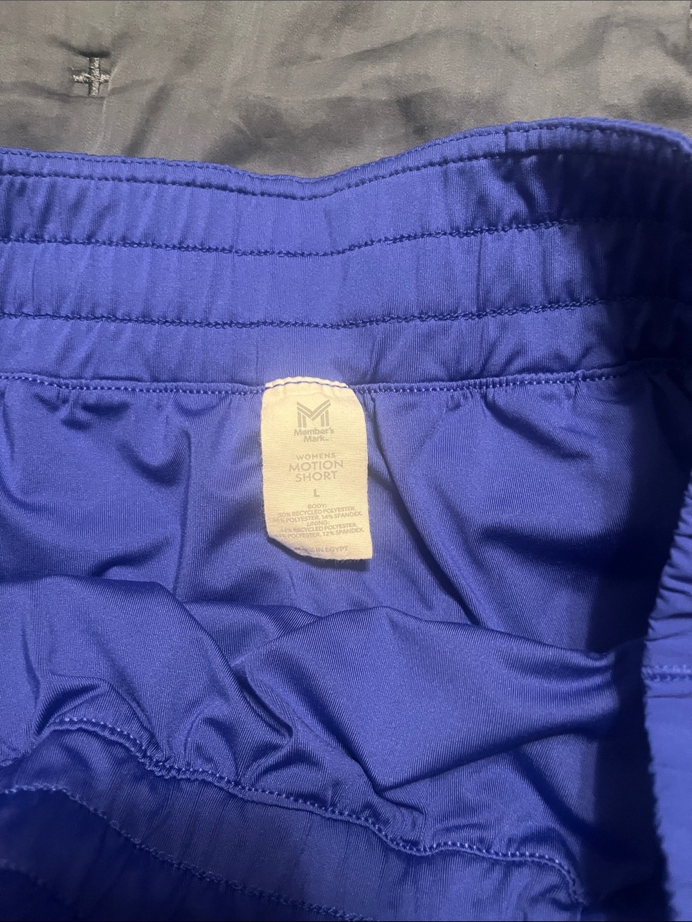 Women's Electric Blue Athletic Shorts with Elastic Waist - Picture 2 of 2